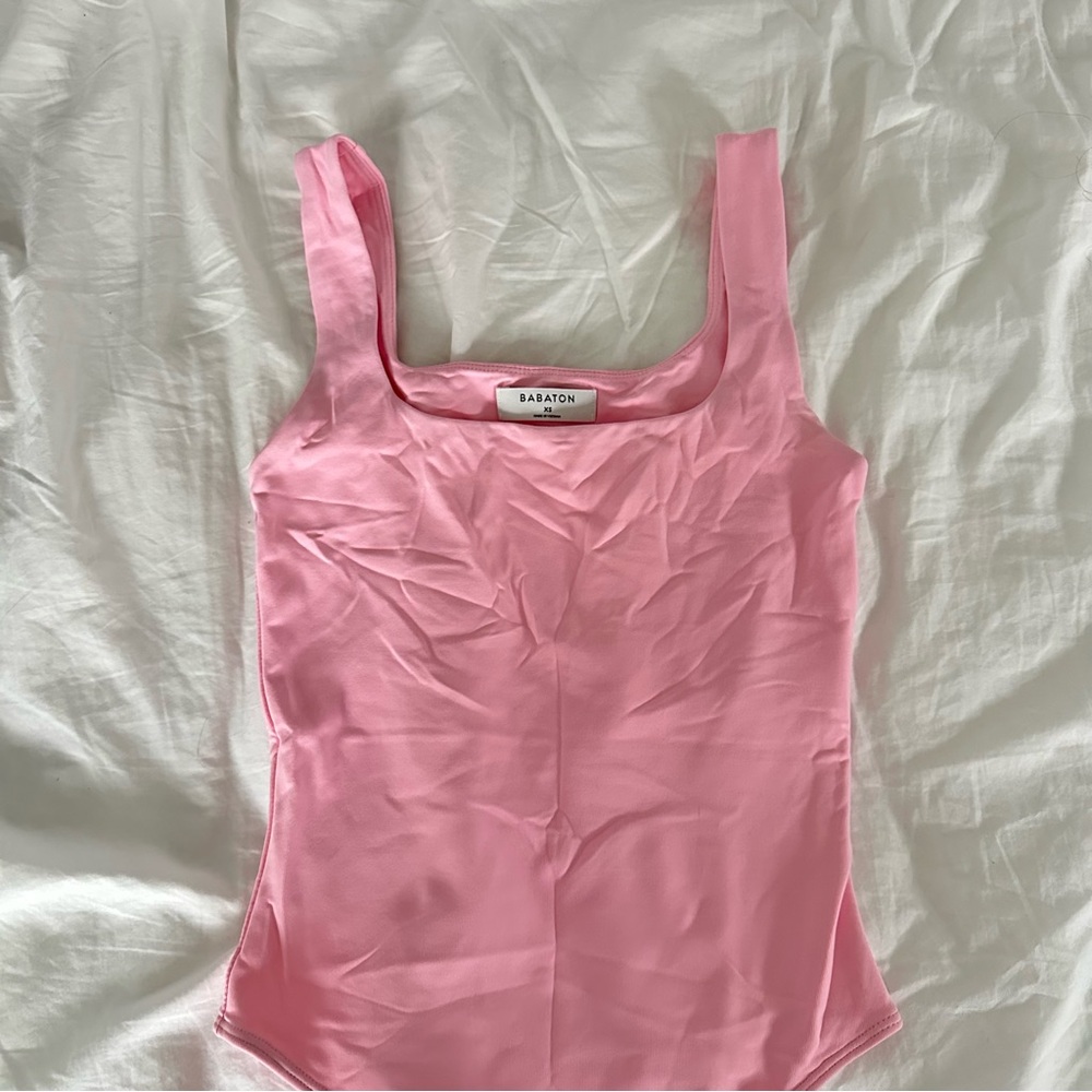 Aritzia Babaton Pink Bodysuit Tank